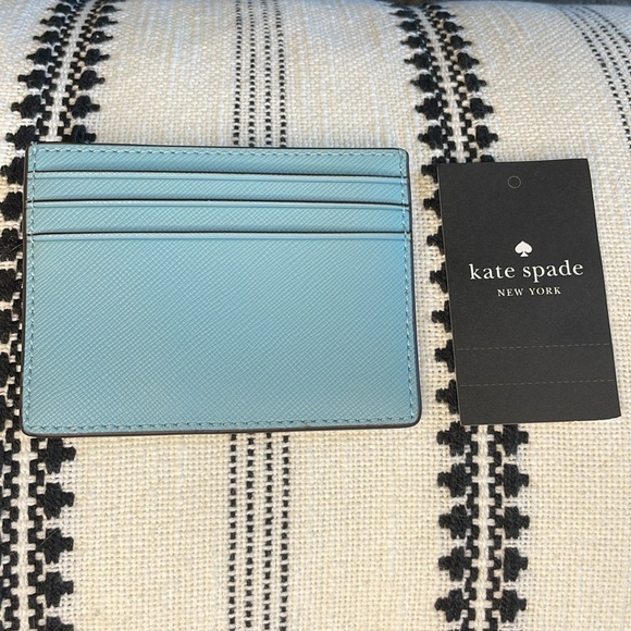 NWT Kate Spade New York Schuyler Small Slim Card Holder - Smoky Blue - Picture 9 of 12